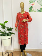 Rust chiffon kurti - kasumi.in